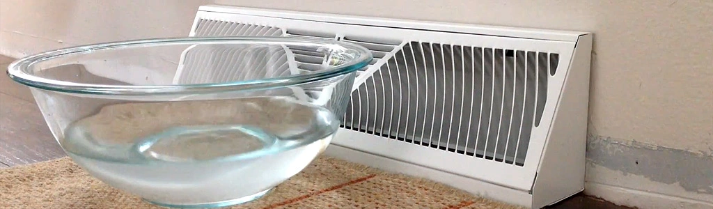 Bowl of water in air conditioned room