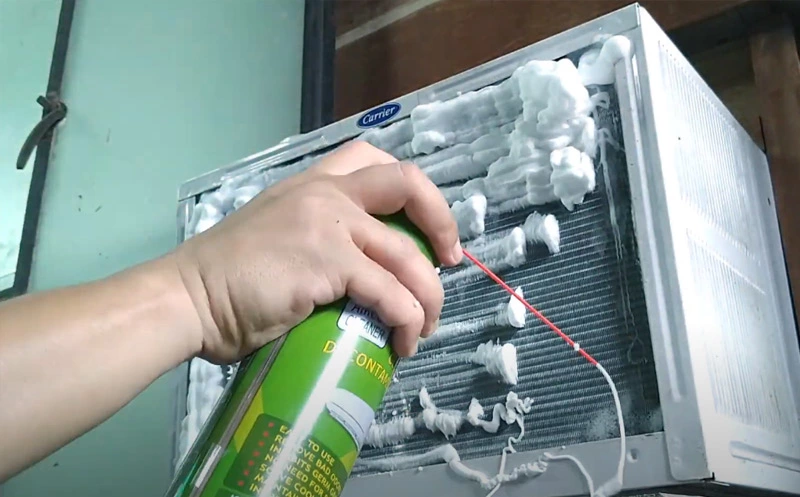 cleaning a window air conditioner without removing it