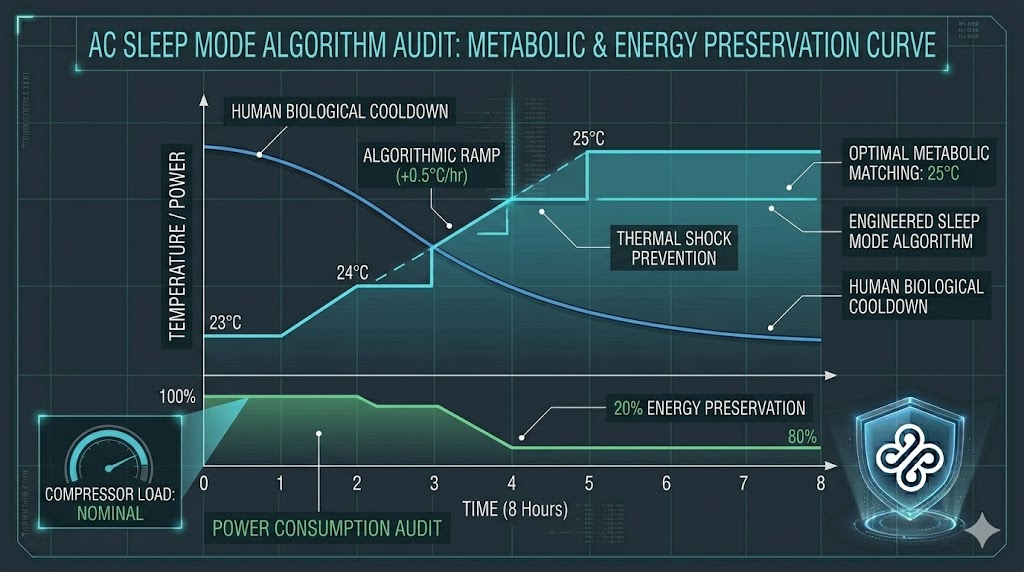 HVAC Sleep Mode Audit: Algorithmic Temperature Ramping and Energy Preservation Curve Visualization
