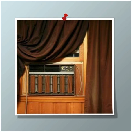 Hang Curtains to decorate window air conditioner