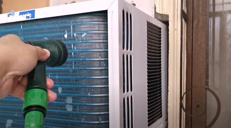 How to clean window air conditioner coils inside the house