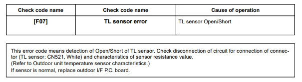 Toshiba error code f07