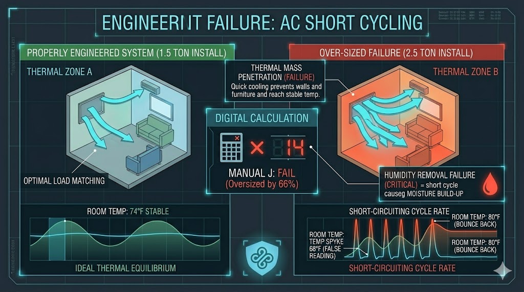 HVAC Load Audit: Comparing Properly Engineered vs. Over-Sized AC Install Failures